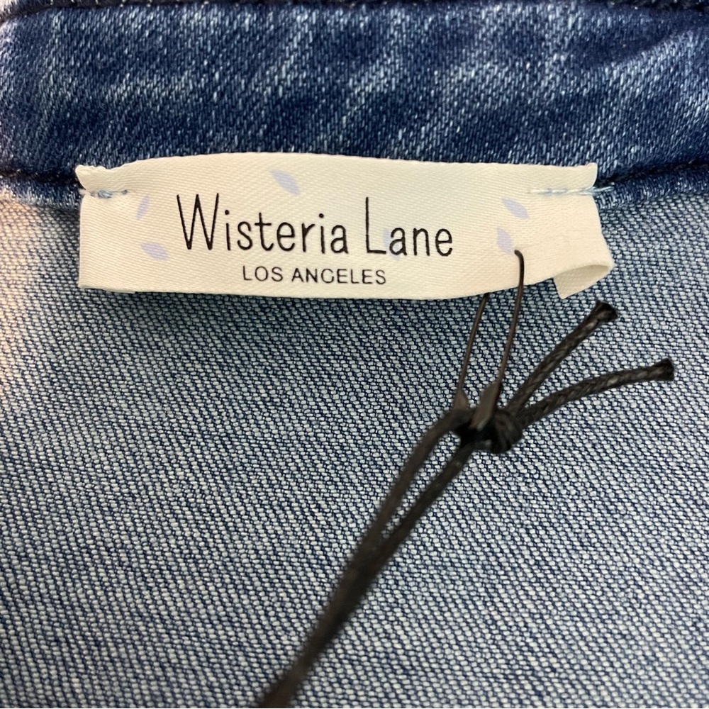 Wisteria Lane Women's Blue Denim Flare Overalls Medium New - Picture 9 of 16